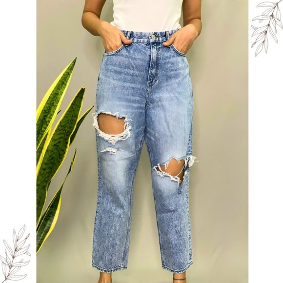 American Eagle Outfitters Denim - Curvy Mom Jean Distressed
